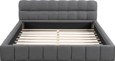 Produktbild von UnboxG Polsterbett 140 x 190 cm, Jugendbett, Doppelbett mit weicher Rückenlehne, Flachbett mit Polsterumrandung, Lattenrost Leinen
