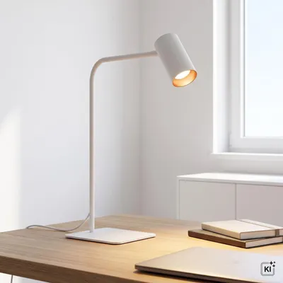 Produktbild von Tischlampe Metall verstellbar 45 cm in Weiß Gold GU10 Modern Tischleuchte, KI-generiertes Bild