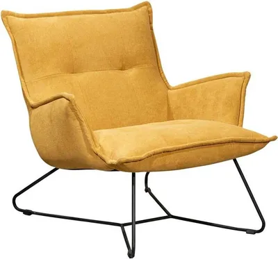 Produktbild von Armlehnensessel Vico Gelb mit Metallgestell und Stoffbezug, 82x86x76 cm