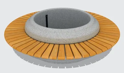 Produktbild von Casa Padrino Parkbank - Runde Stadtbank mit Blumenkübel Naturfarben / Grau Ø 220 cm - Outdoor & Park Möbel