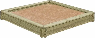 Imagen del producto de Caja de arena de 180x180 cm fabricada con madera maciza de 7x7 cm