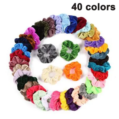 Produktbild von Scrunchies Samt, Bunte Haargummis Elastische Haarbänder Gummibänder für Mädchen Damen Pferdeschwanz Haarschmuck