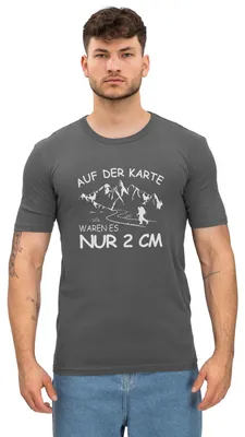 Produktbild von Spreadshirt Wandern Lustiger Spruch Wanderer Berge Geschenk Herren Slim Fit T-Shirt, XXL, Graphite