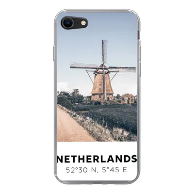 Produktbild von MuchoWow® Handyhülle Schutzhülle Hülle für iPhone SE 2020 Niederlande - Mühle - Wiese Silikon Softcase Handy Hülle - Kartenbesitzer