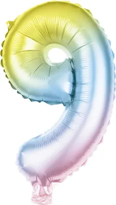 Produktbild von Folienballon Zahl 9 bunt 100 cm
