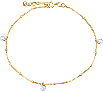 Produktbild von V Fusskette 925/- Sterling Silber 23+2cm gelb Zirkonia 301200104V