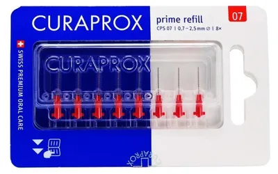 Zdjęcie produktu dla CURAPROX 73340434 CURAPROX Interdentalbürsten-Aufsätze CPS 07 Prime, 8 St.
