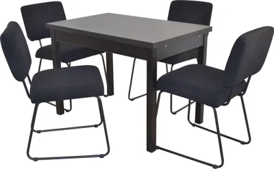 Produktbild von 5-teilige Tischgruppe Essgruppe Schwarz