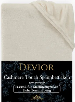 Produktbild von Devior Cashmere Touch Spannbettlaken 140x200 - 160x200 cm natur Bettlaken bis 22cm Matratzenhöhe Winter Warm Kuschelig