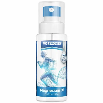 Produktbild von MGSPORT Magnesium-Öl Spray 265 ml geruchlos - Reines & 100% natürliches Magnesiumchlorid aus dem Toten Meer ohne Konservierungsstoffe, Schnellwirkend