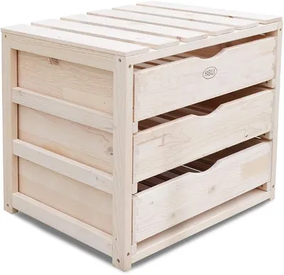 Imagen del producto de Caja de almacenamiento Silecomplaza, madera, estilo natural, 50 x 40 x 45 cm