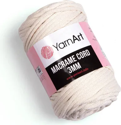 Obrázek produktu pro Yarn Art Macrame Cord 3 mm 85 m 752 Light Beige Šňůra