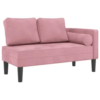 Immagine prodotto di vidaXL chaise longue con cuscino in velluto rosa