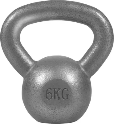Produktbild von GORILLA SPORTS® Kettlebell - 6 kg Gewichte, Gusseisen, Bodenschonend, Silber - Kugelhantel, Schwunghantel, Kugelgewicht, Rundgewicht, Krafttraining