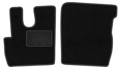 Image de Tapis de sol avant velours sur-mesure pour DAF CF (2014-, camion) noir, jeu 2 pièces, fixations - STANDRAD