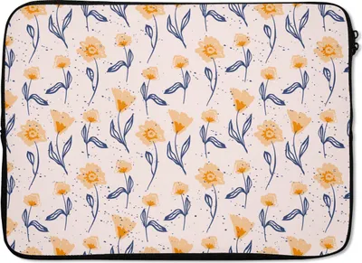 Produktbild von MuchoWow® Laptop Hülle 13 Zoll Blumen - Muster - Sommer Laptoptasche - Laptophülle - Sleeve - Rundumschutz
