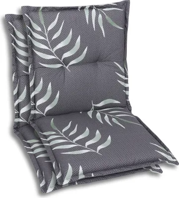 Produktbild von GO-DE Textil, Sesselauflage Niederlehner, 2er Set, Farbe: anthrazit, Maße ca.: 100 cm x 50 cm x 7 cm, Rückenhöhe: 52