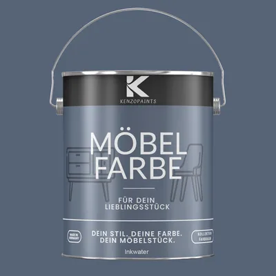 Produktbild von Kenzopaints 2,5Liter Möbelfarbe Möbellack Buntlack Farbraum - Inkwater
