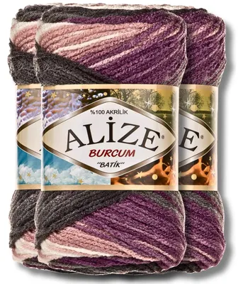Productafbeelding van Alize 3x 100g Burcum Batik garen, met kleurverloop, geschikt voor haken en breien (1986)
