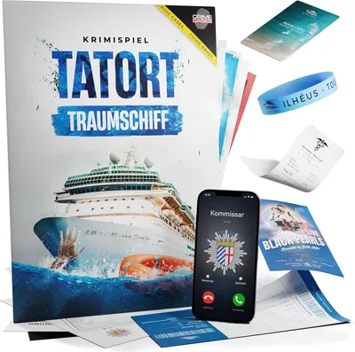 Produktbild von Krimispiel: Tatort Traumschiff I Spannendes Krimi Spiel für Erwachsene I 1-6 Personen I Exit Escape Spiel für Zuhause ab 14 J. I Mordfall Lösen Spiel