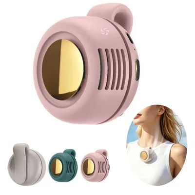 Produktbild von Blattloser Clip-Ventilator – 360° verstellbar, 3 Stufen, USB-C aufladbar, tragbar Geeignet für Outdoor-Reisen und den täglichen Arbeitsweg – Rosa