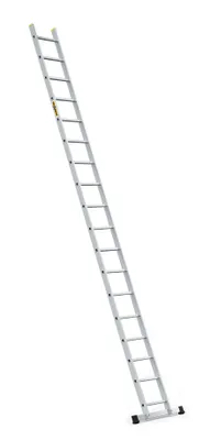 Obrázek produktu pro Drabest | Žebřík - Přístupový žebřík - 18 příček - Nosnost 150 kg - Hliníkový žebřík 1x18 příček - Profesionální jednoduchý žebřík