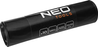 Produktbild von NEO TOOLS Schwerlast Müllsäcke - 10er Rolle - extrem reißfest - 700 x 1100 mm - Robuste Bauabfallsäcke 120-140 l