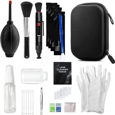 Produktbild von Professionelles 14-teiliges Reinigungsset für DSLR, Linsen und Sensoren, wasserdicht, inklusive Linsenstift, Reinigungstuch und Linsenbürste