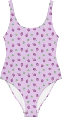 Produktbild von Mr. & Mrs. Panda Badeanzug Wein Trauben Größe S - Violett - Geschenk, Weintrauben Muster, Weinreben, Shape-Badeanzug, Bademode, Schwimmanzug, Swimsuit, Badebekleidung