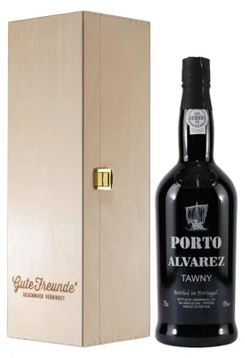 Produktbild von Alvarez Portwein -Tawny- mit Geschenk-Holzkiste