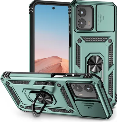 Produktbild von Moto G 5G 2023 Hülle mit Schiebe Kamera Schutz und Ringhalter Ständer Schutzhülle für Motorola Moto G 5G 2023 Grün