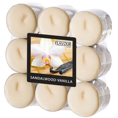 Image de 18 bougies à réchaud FLAVOUR by GALA ivoire santal-vanille