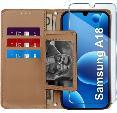 Produktbild von Klapphülle für Samsung A18 mit Magnetverschluss + 9H-Glas