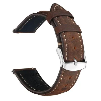 Immagine prodotto di Bracciale in pelle da donna per orologio, 18 mm, color marrone, con chiusura a scatto