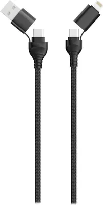Image de 2GO USB / Type C Ladekabel 4 in 1 USB A, Lighn. 1,2m sw