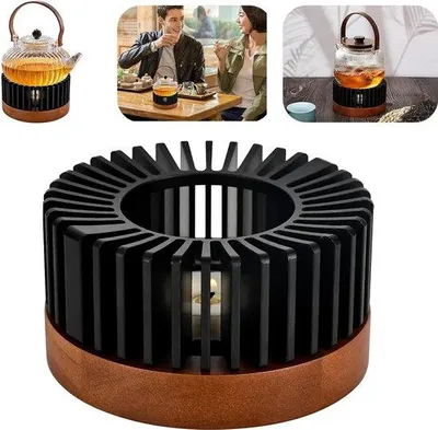 Image de Chauffe-théière électrique en bois offrant une excellente rétention de la chaleur, idéal pour le thé, le lait et le café, sobre et pratique.