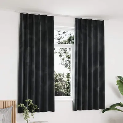 Immagine prodotto di VIDAXL -Vorhänge Blackout 2 STs mit Haken 140x175 cm Samt Anthrazit