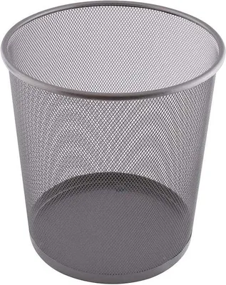 Productafbeelding van Unyqoos® Metalen prullenbak van draad, geschikt voor kantoor – 12 liter, zilverkleurig, 266 x 218 x 280 mm
