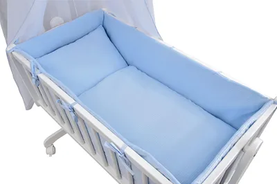 Produktbild von Baby-Delux Wiegenset Bettwäsche Set 6-tlg Interlock Soft Touch für Babywiege Blau (ohne Wiege)