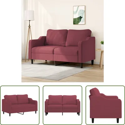 Produktbild von The Living Store 2-Sitzer-Sofa Weinrot 140 cm Stoff