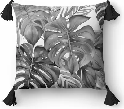Produktbild von Dekorativer Kissenbezug 45x45 Floral Monstera Graphit