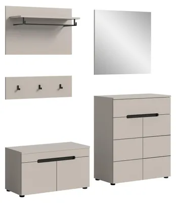 Productafbeelding van xonox.home Garderobekombinatie Canu, kasjmier / kasjmier, 175 x 190 x 37 cm
