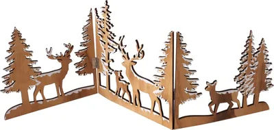 Produktbild von Deko-Aufsteller Skadi Hirsch Holz Hirsch & Wald H22cm Weihnachten Schwibbogen