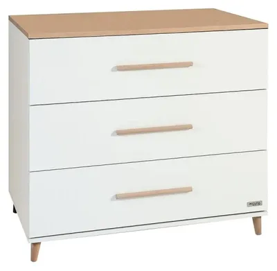 Image de Micuna Commode 3 tiroirs Blanc/Bois