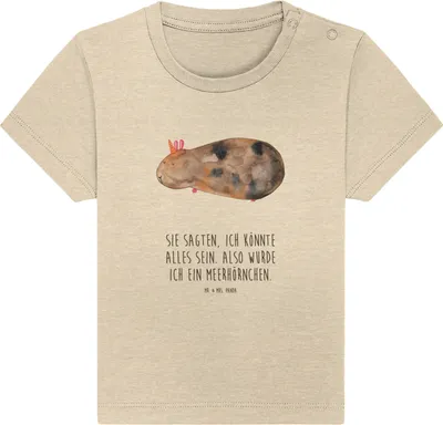 Produktbild von Mr. & Mrs. Panda Babyshirt Einhorn Meerschweinchen 6. - 12. Monat - Natural Raw - Geschenk, Baby Jerseyshirt, Meerhörnchen, Unicorn, T-Shirt,  Shirt, Meerschwein