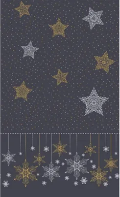 Produktbild von Duni Tischdecke Schneesterne schwarz 138x220