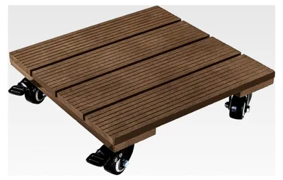 Produktbild von WPC-Pflanzenroller, belastbar bis 100 kg, witterungsbeständig, mit feststellbarer Bremse, rund oder eckig