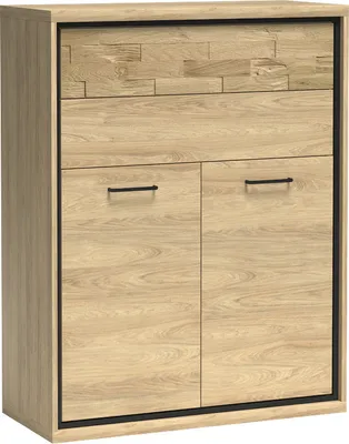 Image de MINIO Commode haute 92 cm avec panneau décoratif COMO 6 Natural Hikora couleur