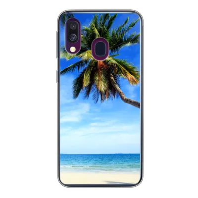 Produktbild von MuchoWow® Handyhülle Schutzhülle Hülle für Samsung Galaxy A40 Palmen - Strand - Meer Silikon Softcase Handy Hülle - Handy-Tasche