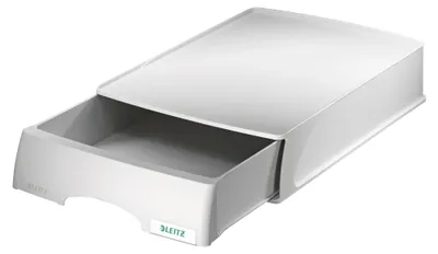 Image de Leitz 5210-00-85 5210 Corbeille à courrier Plus avec tiroir, A4, polystyrène, gris